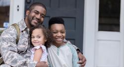 Black veteran with children