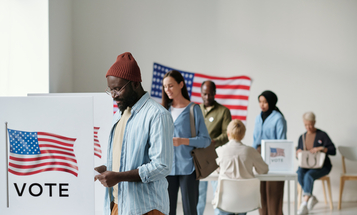 Voters of color at the voting booths
