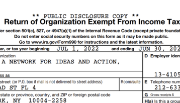 Top of FY23 990 form