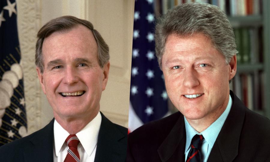 Presidents George H.W. Bush and Bill Clinton